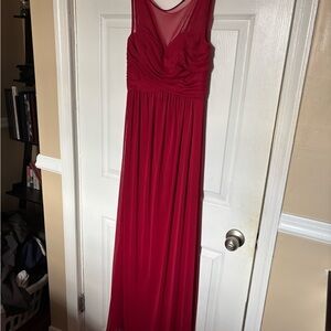David's Bridal Red Maxi Dress